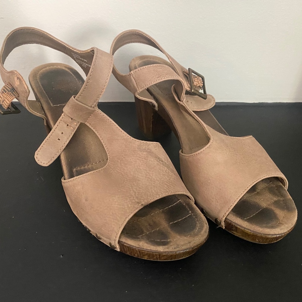 Tan Suede Heeled Sandals